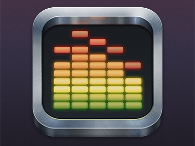 Audio Visualizer/Equalizer Icon audio. music colors equalizer futuristic icon lcd light metal visualizer