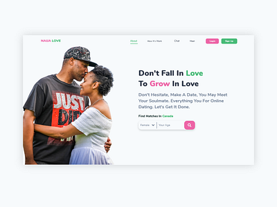 UI Dating Website Hero Section