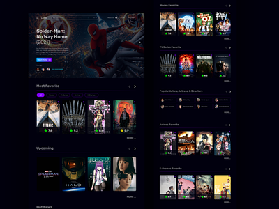 Homepage Concept UI/UX for Online Cinema adobe xd cinema dark mode design homepage indonesia designer landing page online ui ux web web design