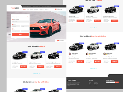 Homepage Concept for Rental Cars with Drivers adobe xd car design homepage indonesia designer minimal rental rental car ui web web design website