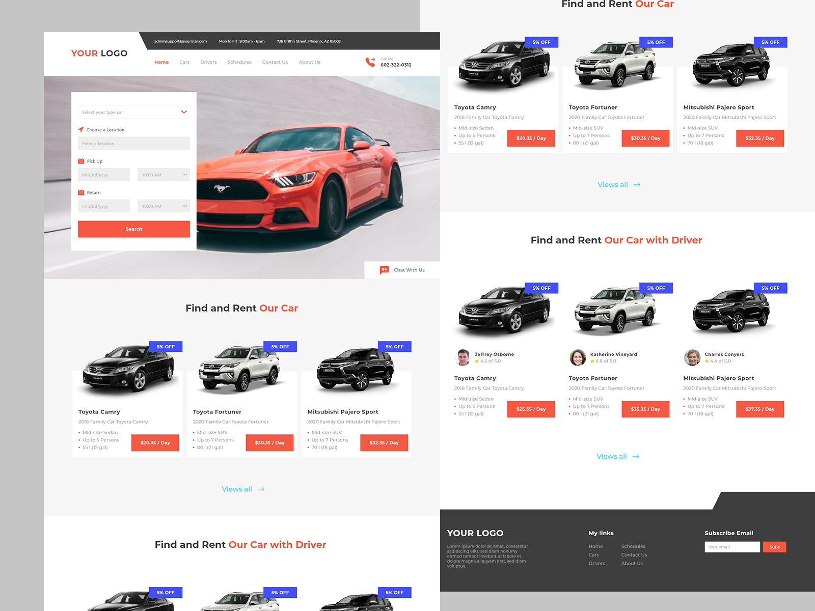 Homepage Concept for Rental Cars with Drivers by Project Zenic on Dribbble