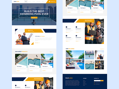 UI / UX Concept Website for Build Swimming Pool build building builds concept concepts design pool swim swimming swimming pool ui ux web web design website