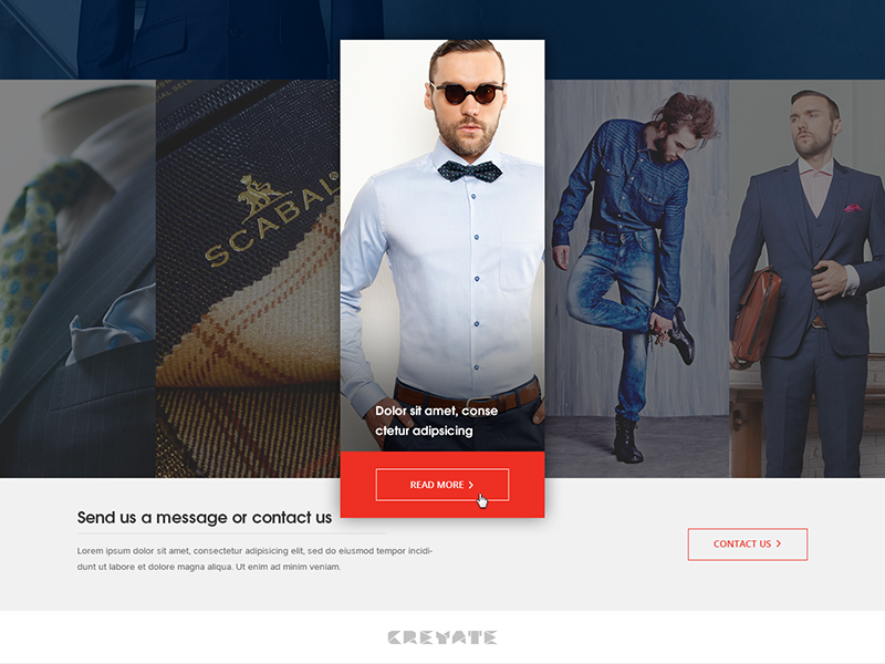 Landing Page Design for Creyate marketing landing page interaction landing page design ui
