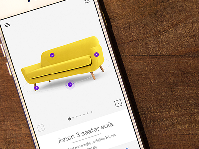 Furniture App - Product Page 360 View 360 view ecommerce furniture app home decor app interactive media portfolio product page sofa store