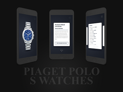 Piaget App Product Screen app app design design interaction online store portfolio principle product page screen simple store watches