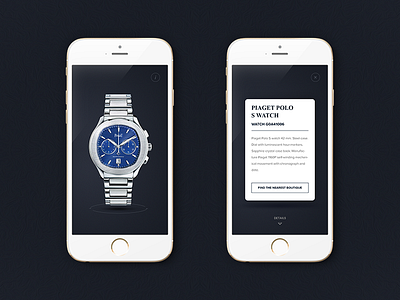 Piaget Watches App Product Screen