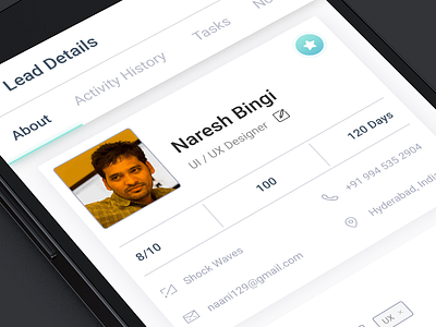 Lead Details android app details ui design user interface