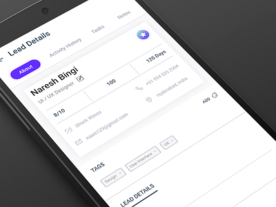 Lead Details Option-1 android app details navigation ui design user interface