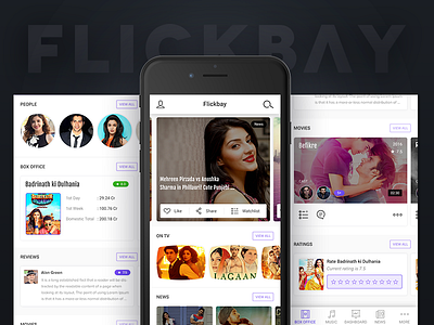 Flickbay App actors actresses android app bollywood cinema ios app movie reviews movies ticket booking ui ux