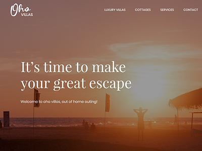 Oho Villas Landing Page Design