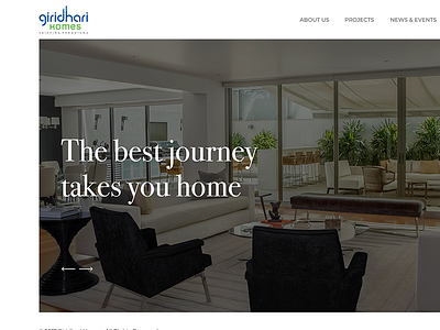 Giridhari Homes - Homepage Design builders landing page real estate ui ux website design