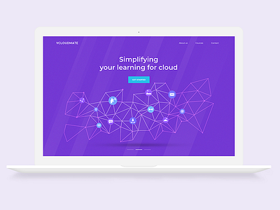 V Cloud Landing Page Design cloud solutions landing page design learning online course ui ux website design