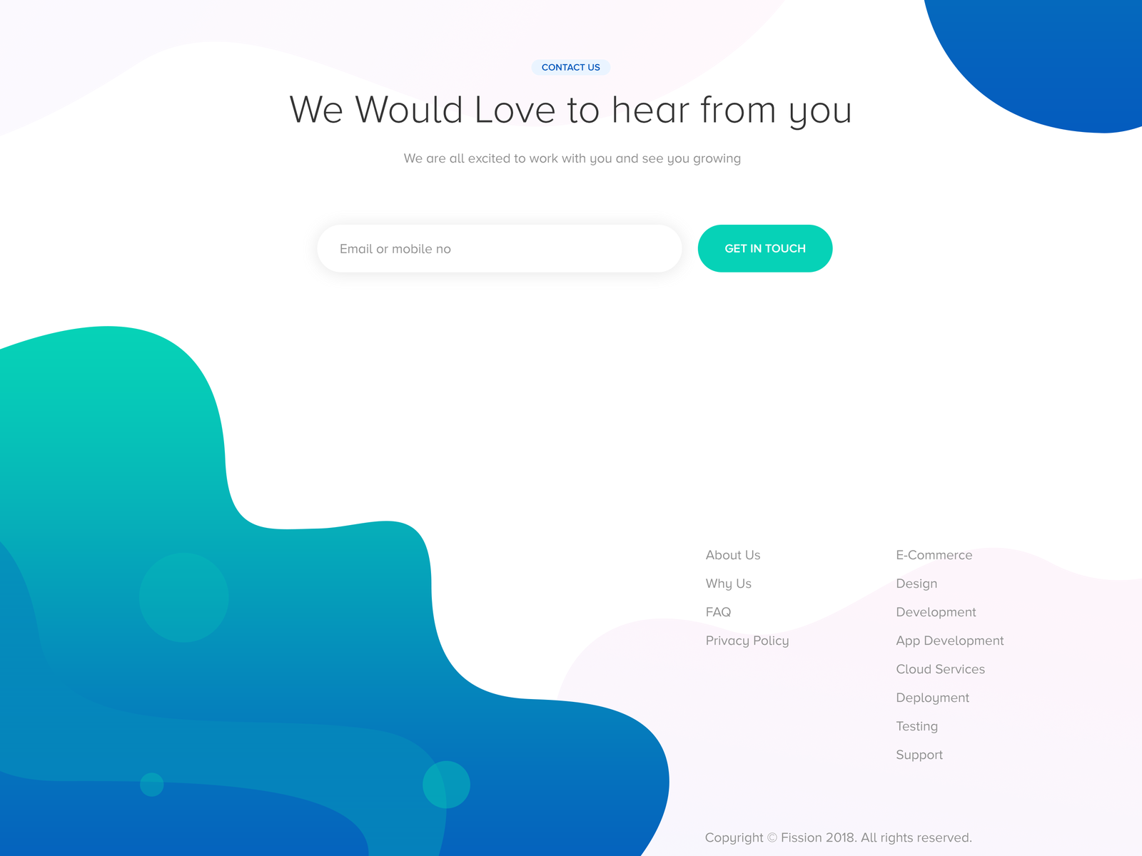 Fission website Subscription And Footer by Naresh Bingi on Dribbble