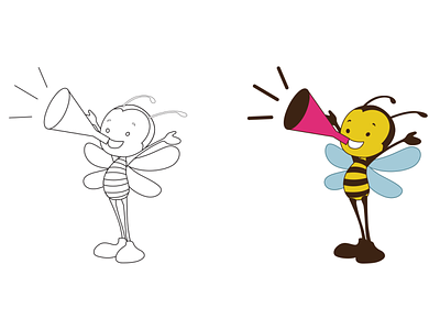 Bee Cartoon Character bee bee adorable bee character bee pose cartoon cartoon comic character mascot cute bee illustration portfolio vector