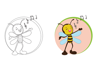 Bee Cartoon Character adorable bee adorable lovely bee bee mascot branding cartoon cartoon character character design children book illustration comic cute bee funny game characters illustration kiddish vector