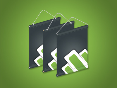 Banner Icons banner debut green icon online store print