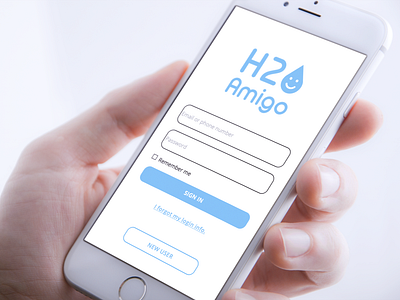 H20 Amigo Water Drinking  Mobile App Design Concept & Mockup