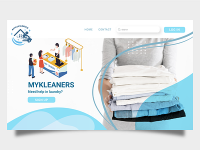 Mykleaners Logo and Landing Page Design