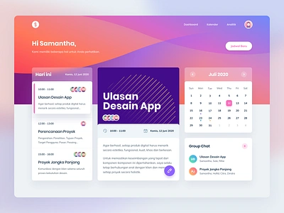 Stripe Inspired Dashboard Design calendar cards chat clean dashboard gradients group management schedule task task manager team teamwork timeline to do list typography