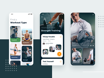 Personal Training App - Exploration app cards category clean design discover fitness app ui ux video app