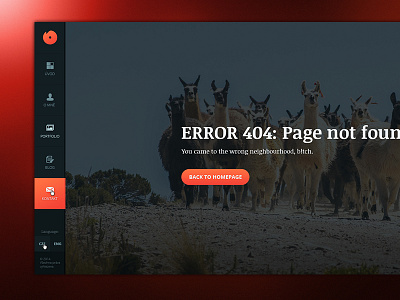 Error 404 - My portfolio 404 chyba czech dasboard error gradient hero left menu orange portfolio republic