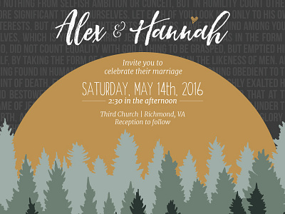 Wedding Invitation Dribbble adventure design forest illustrator invitation invite marriage trees wedding wedding invitation