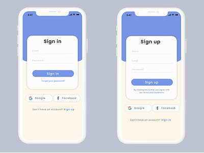 Sign in and Sign up UI