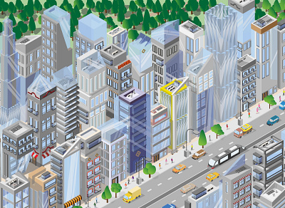 Megalopolis branding design illustration illustrator isometric city megalopolis vector web website