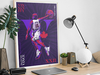 Vince Carter Tribute Poster for NBA Canada basketball illustration nba nba basketball poster poster art toronto raptors vince carter