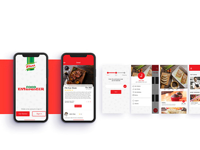 Knorr Food App app design minimal ui ux