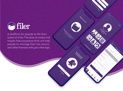 Tax Filer App app branding design flat logo minimal typography ui ux