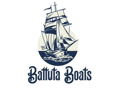 Battuta Boats Logo branding corporate design design flat illustration logo logo design logos logotype vintage vintage design vintage logo