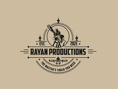 RAYAN PRODUCTION LOGO branding corporate design design flat illustration logo typography vector