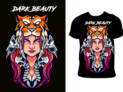 DARK BEAUTY T SHIRT branding corporate design design illustration typography vector