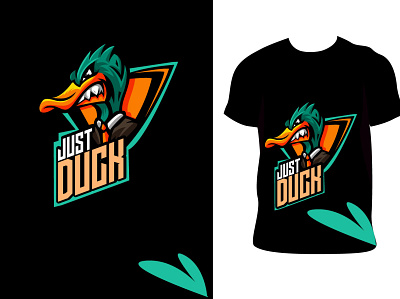 JUST DUCK T SHIRT branding corporate design design flat illustration typography vector