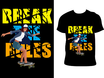 Break the rules tshirt branding corporate design design flat illustration typography vector