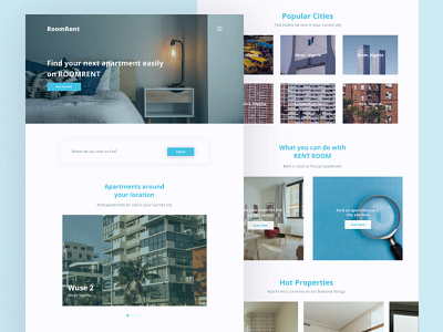 Redesigned the landing page of Rent Room design ui ux web webdesign