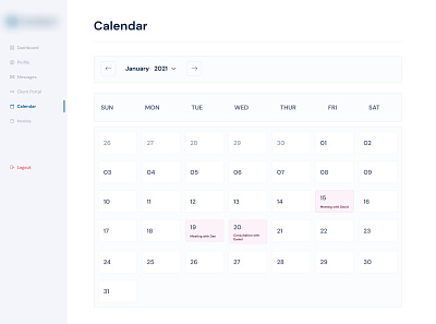 Calendar UI design ui web webdesign