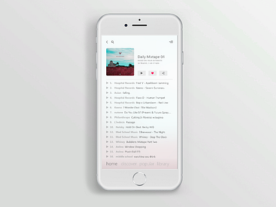 Music App (Playlist Preview) blur music music player ui