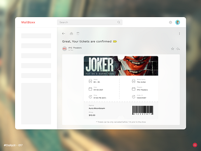 Email Receipt - #DailyUI #017 - Design Challenge 017 cinema ticket daily 100 challenge daily ui daily ui 017 daily ui challenge dailyui dailyui017 dailyuichallenge email receipt email template movie ticket movie tickets ui ui 017 ui daily 017 ui design uidaily uidaily017 uidesign