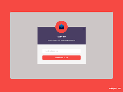 Subscribe Form - #DailyUI #026 - Design Challenge