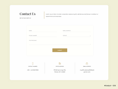 Contact Page - #DailyUI #028 - Design Challenge