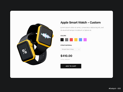 Customize Product Design - #DailyUI #033 - Design Challenge 033 apple watch design apple watch mockup customize product daily 100 challenge daily ui daily ui 033 daily ui challenge dailyui dailyui033 dailyuichallenge product design product page ui challenge ui daily 033 ui daily challenge ui design uidaily uidaily033 uidesign