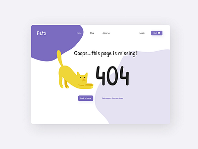 404 Page for E-commerce Pet Shop