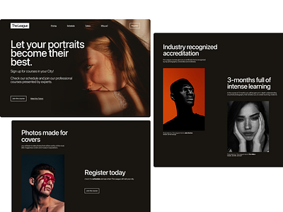 Landing Page - Portrait Photography Courses course design desktop figma hero hero section interface landing landing page photography portrait ui ux web design