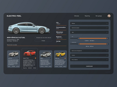 Electric Feel - Homepage app car dashboard ecommerce electric electric cars environment no fuel productdesign reporting ui ux