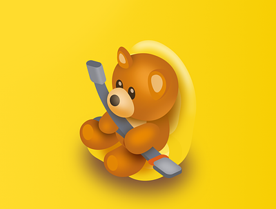 Baby bear 3d bear icon illustration vector