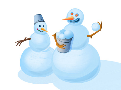Concept of snowmen for a mobile game cartoon characters concept design illustration new year raster sketches snowmen villains winter