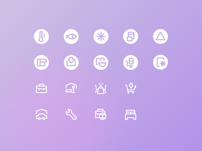 Icons for the logistics manufacturing cluster