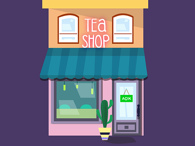Tea Shop Illustration adobe illustrator design flat icon illustration pen tool vector